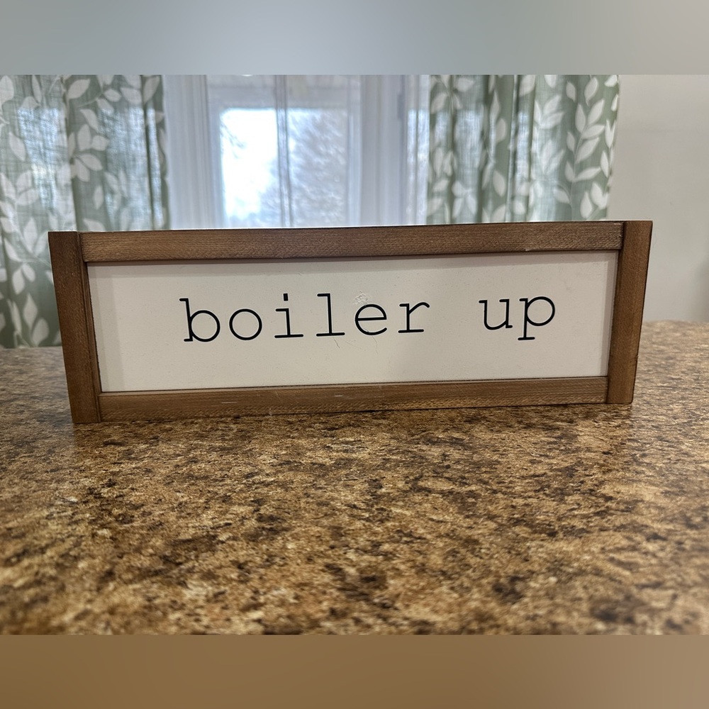 Purdue “boiler up” sign